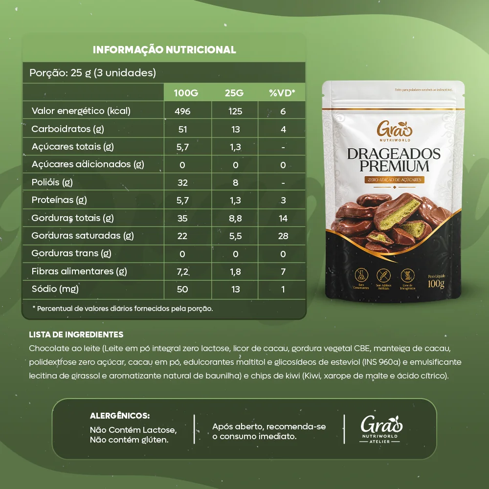 Informação nutricional do produto